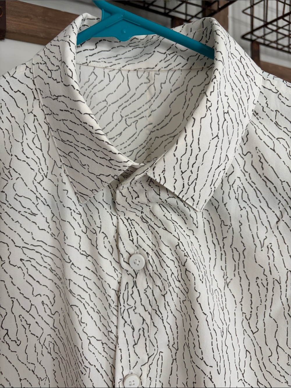 lululemon athletica White Shirt with Black Linear Pattern